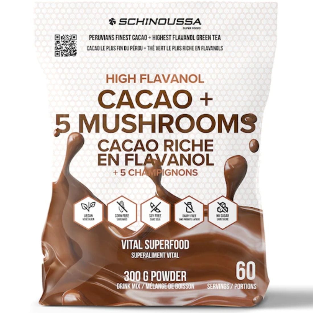 Schinoussa High Flavanol Cacao Plus 5 Mushrooms Vital Superfood 300g