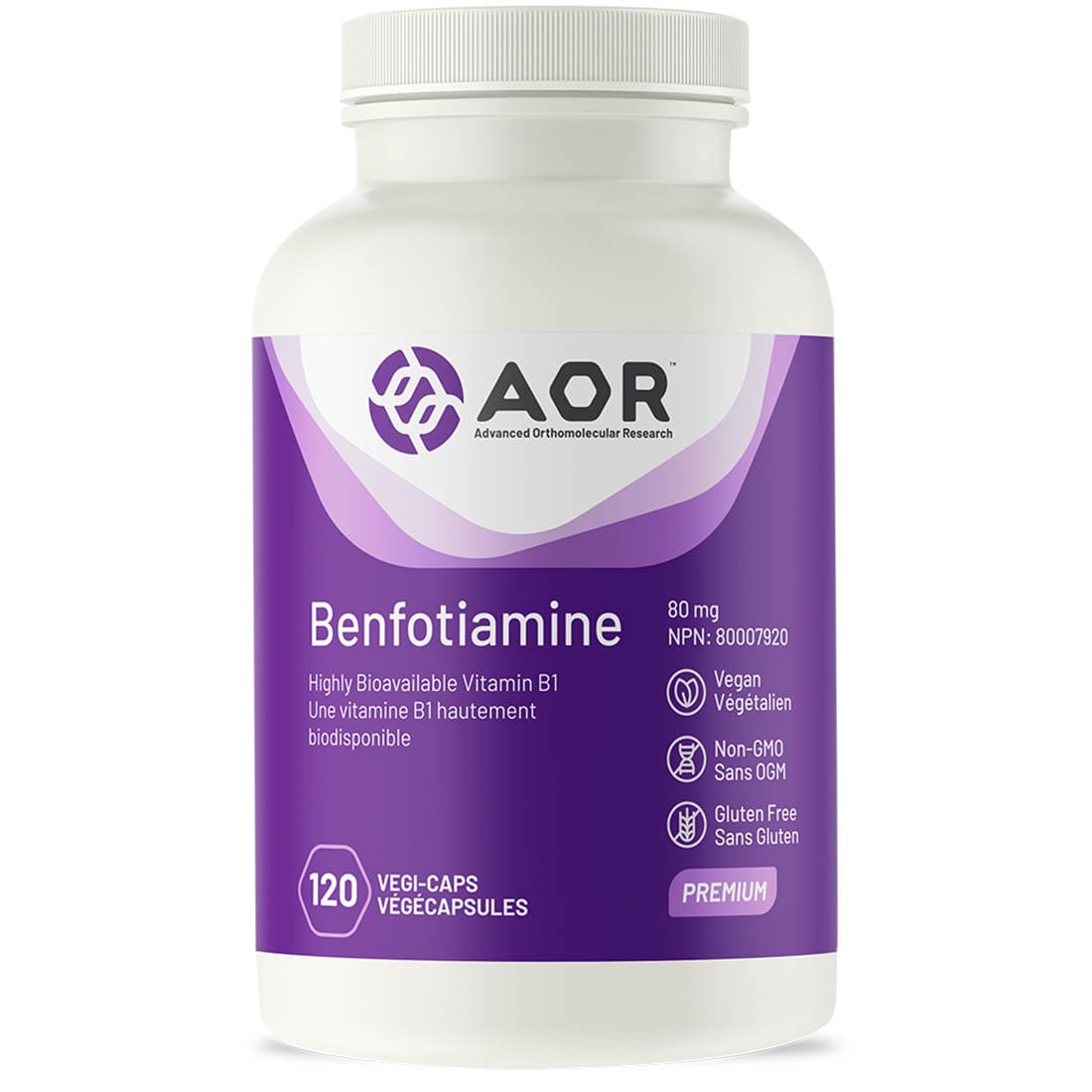 AOR Benfotiamine 80mg 120 Vegi Capsules