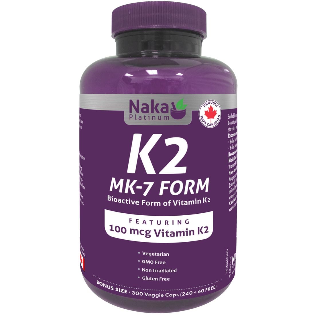 Naka Platinum K2 Active MK 7 Form 300 Capsules