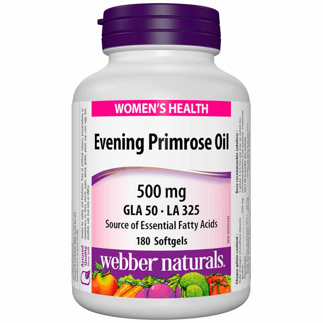 Webber Naturals Evening Primrose Oil 500mg 180 Softgels