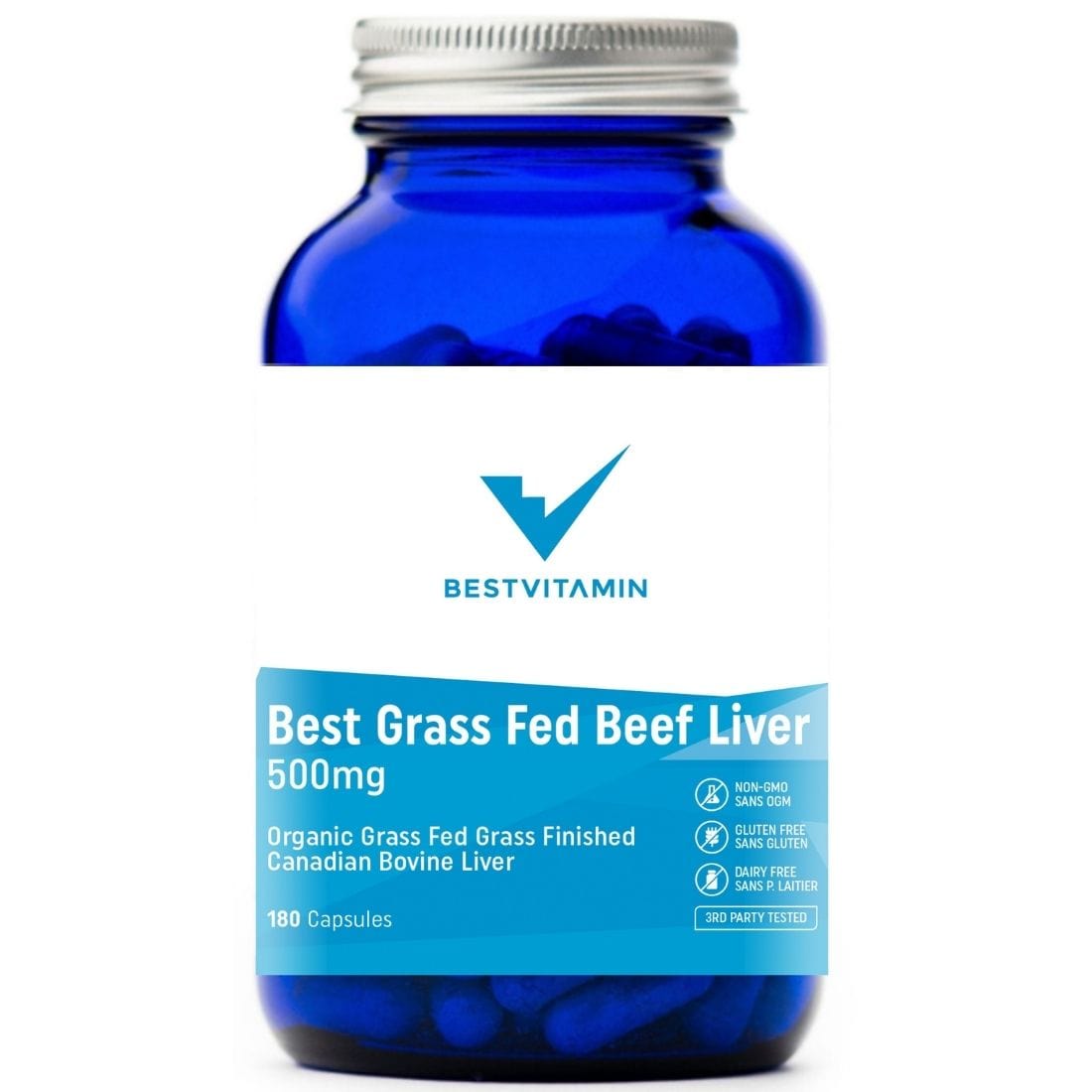 BestVitamin Best Grass-Fed Beef Liver 500mg, 100% Pure, No Fillers, 18 –