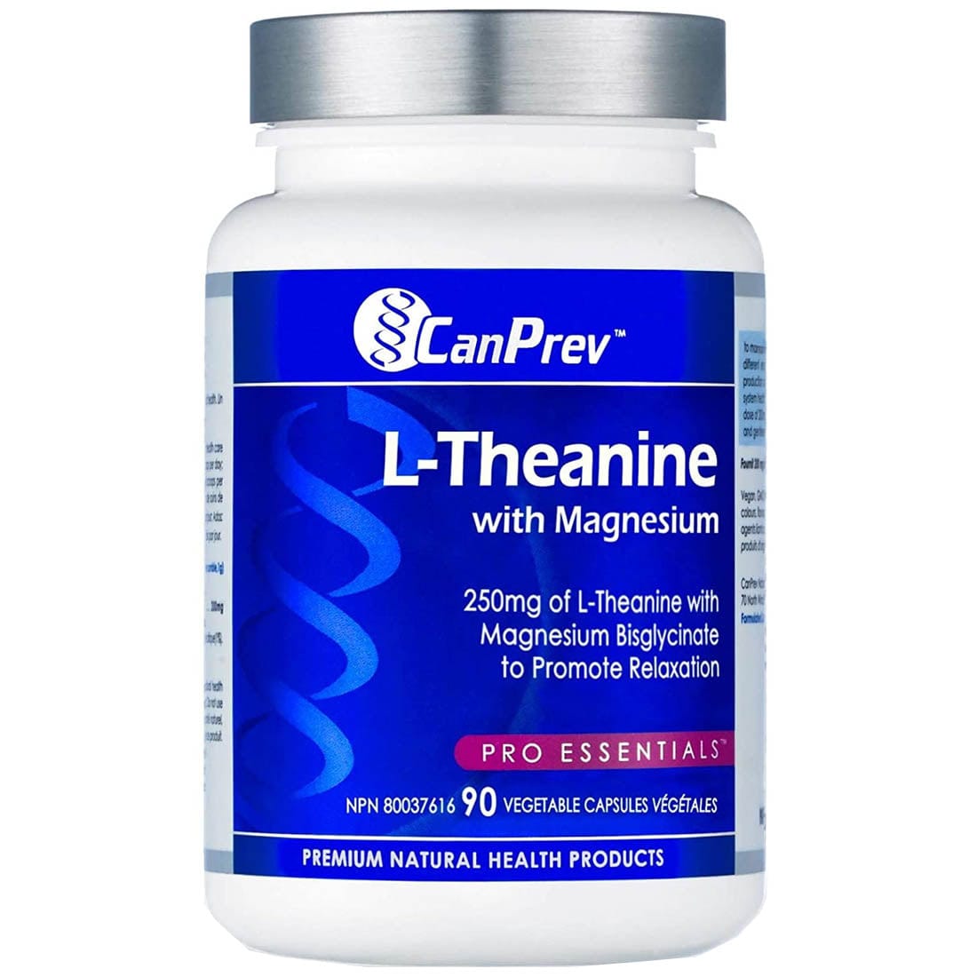 CanPrev L Theanine 250mg with Magnesium Bisglycinate 20mg 90 Vegetabl