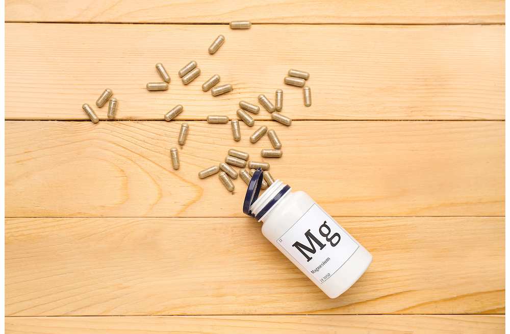 Bottle of magnesium pills