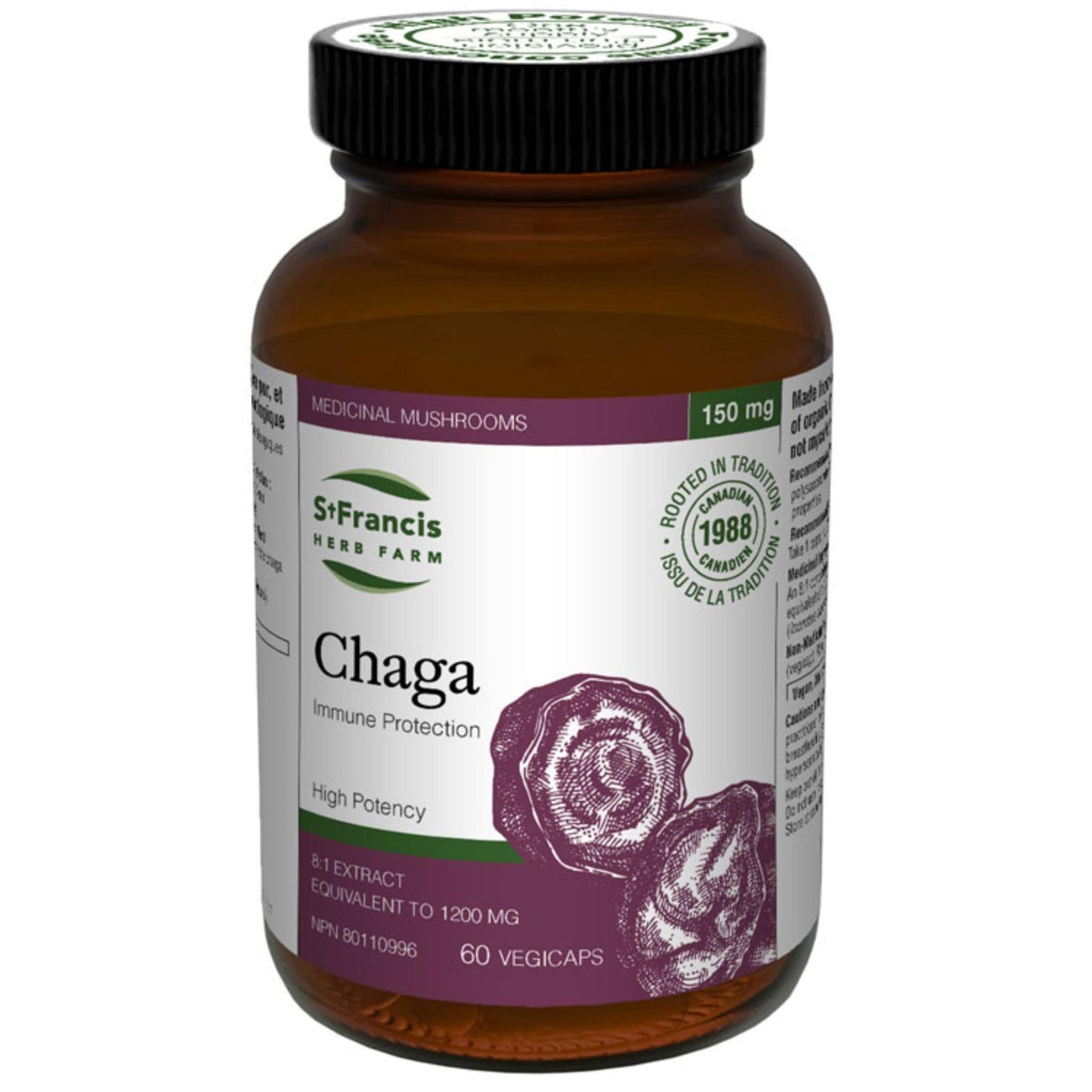 60 Vegetable Capsules | St. Francis Chaga