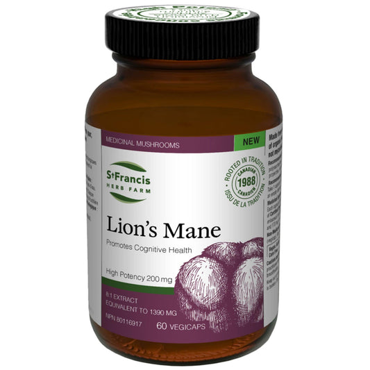 St. Francis Lion’s Mane Mushroom, Supports Memory and Immune Health, 60 Vegetable Capsules