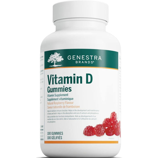 Natural Raspberry Flavour, 100 Gummies | Genestra Brands Vitamin D Gummies