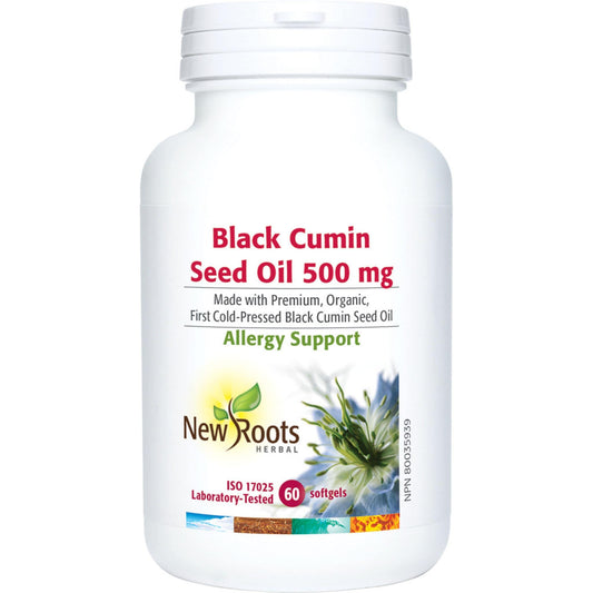 60 Softgels | New Roots Herbal Black Cumin Seed Oil 500 MG