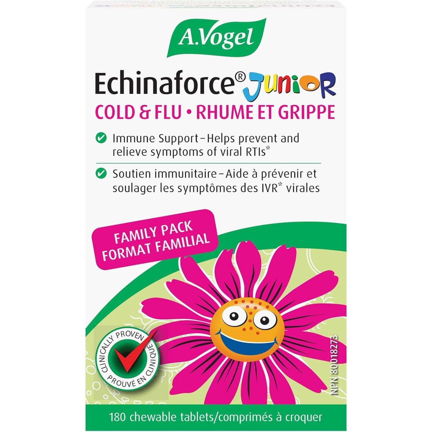 180 Chewable Tablets | A. Vogel Echinaforce Junior Cold and Flu