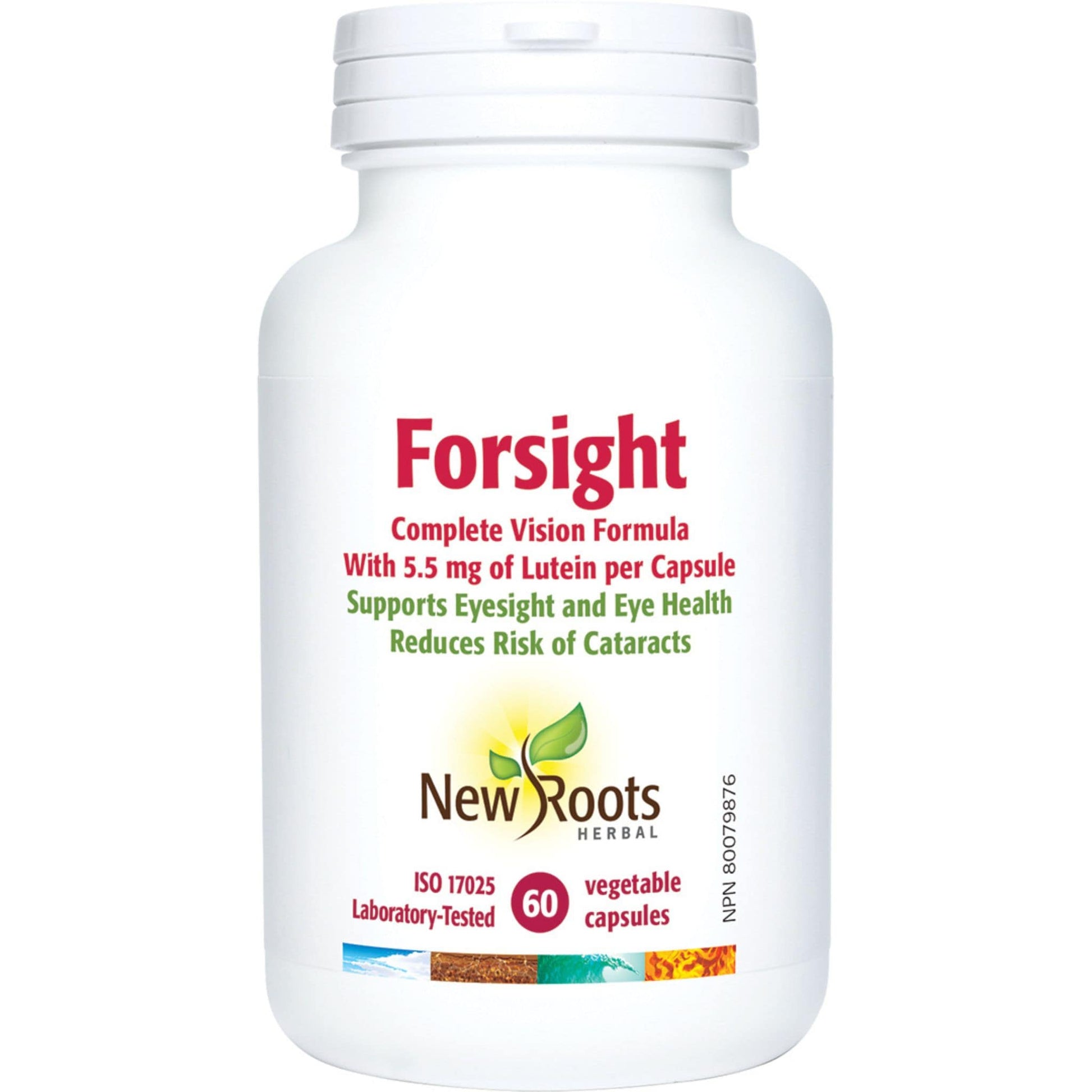 60 Vegetable Capsules | New Roots Herbal Forsight Complete Vision Formula With 5.5mg of Lutein