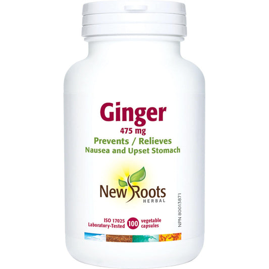 100 Vegetable Capsules | New Roots Herbal Ginger 475mg