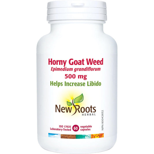 60 Vegetable Capsules | New Roots Herbal Horny Goat Weed 500mg