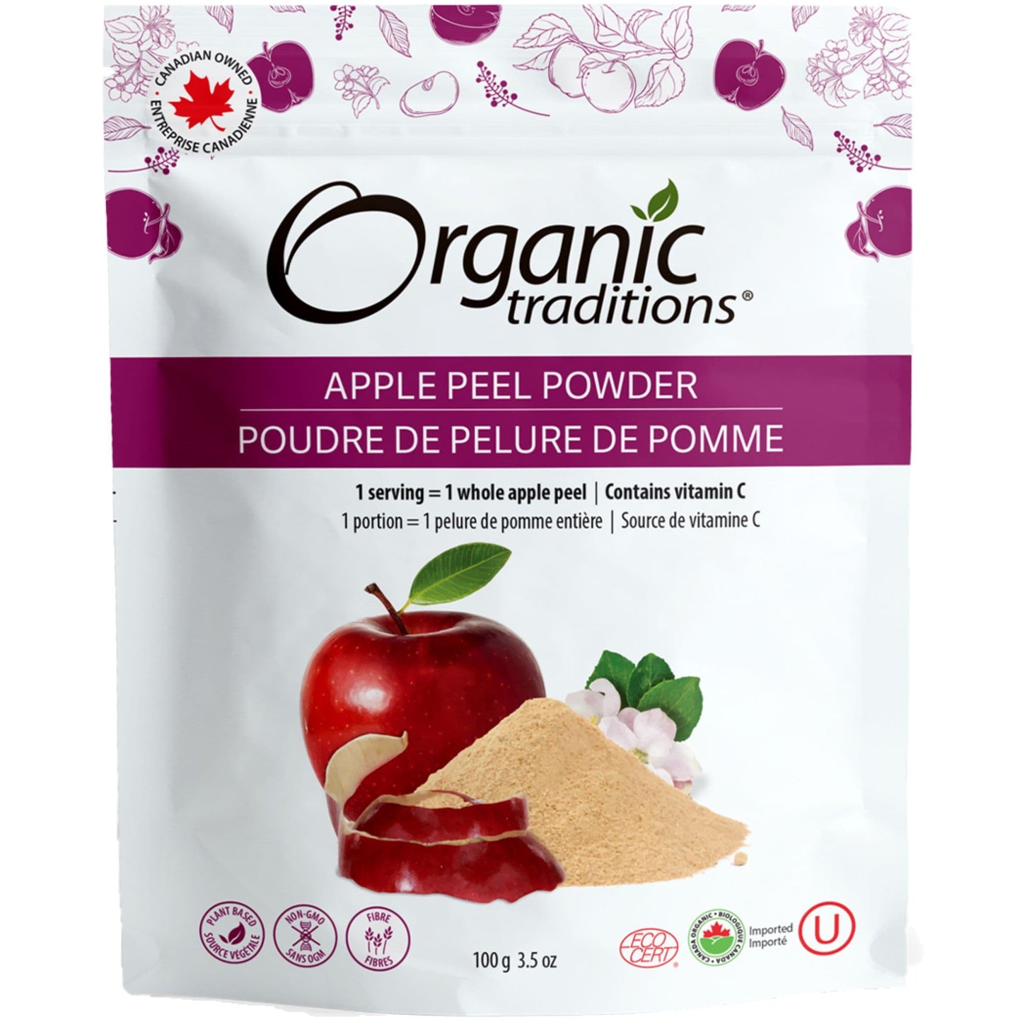 100g | Organic Traditions Apple Peel Powder 3.5oz