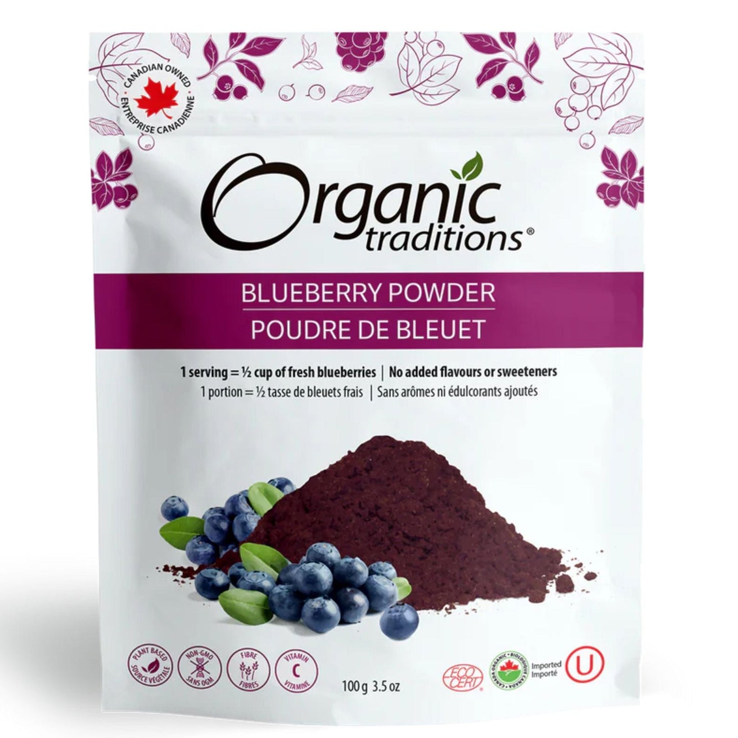 100g | Organic Traditions Blueberry Powder 3.5 oz