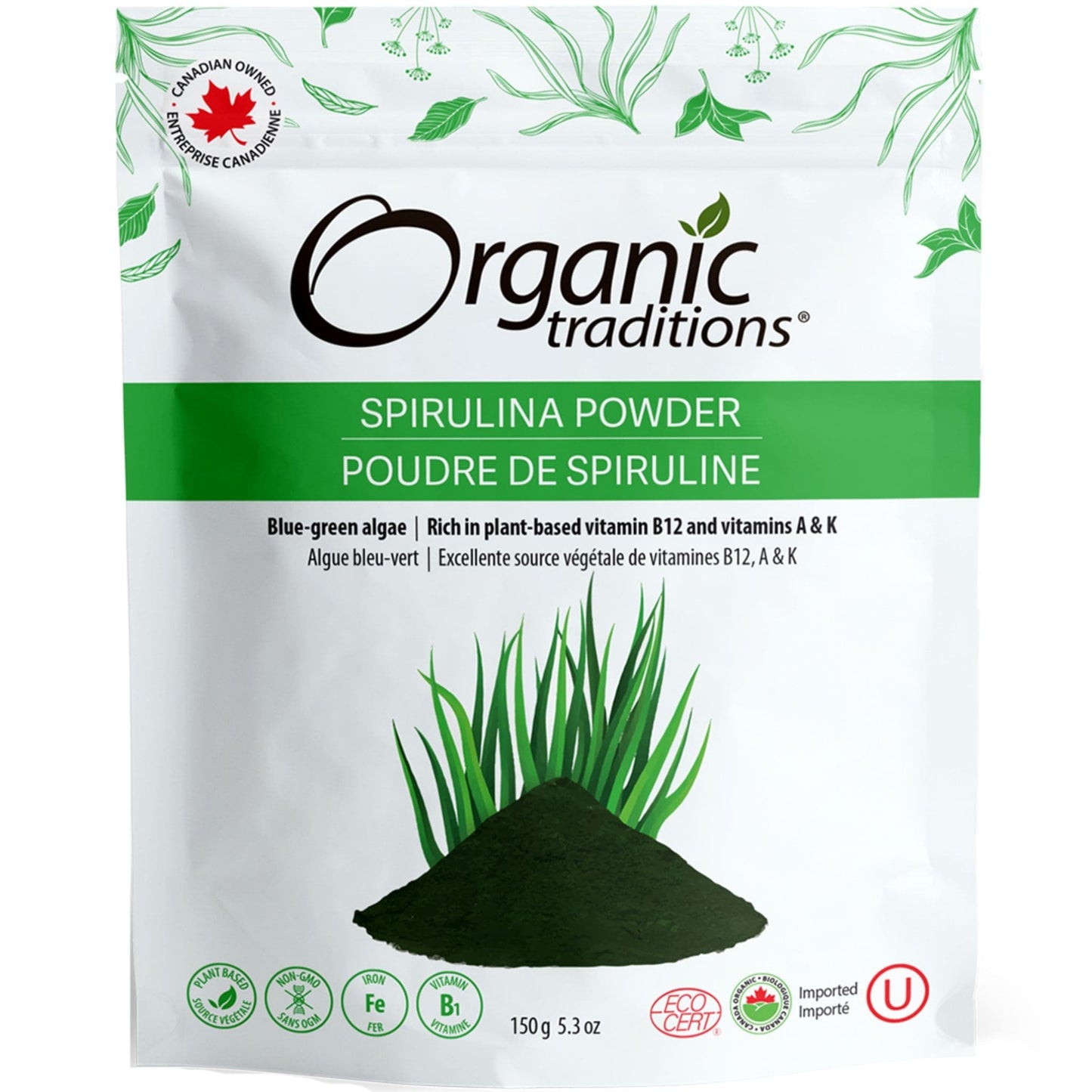 150g | Organic Traditions Spirulina Powder 5.3oz