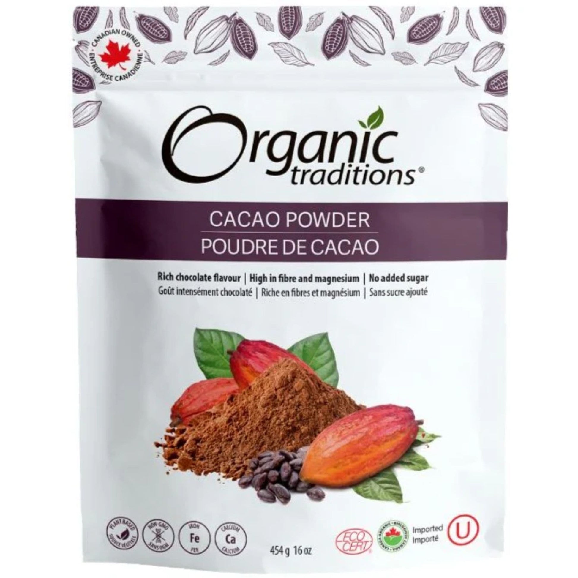 454g | Organic Traditions Cacao Powder 16oz