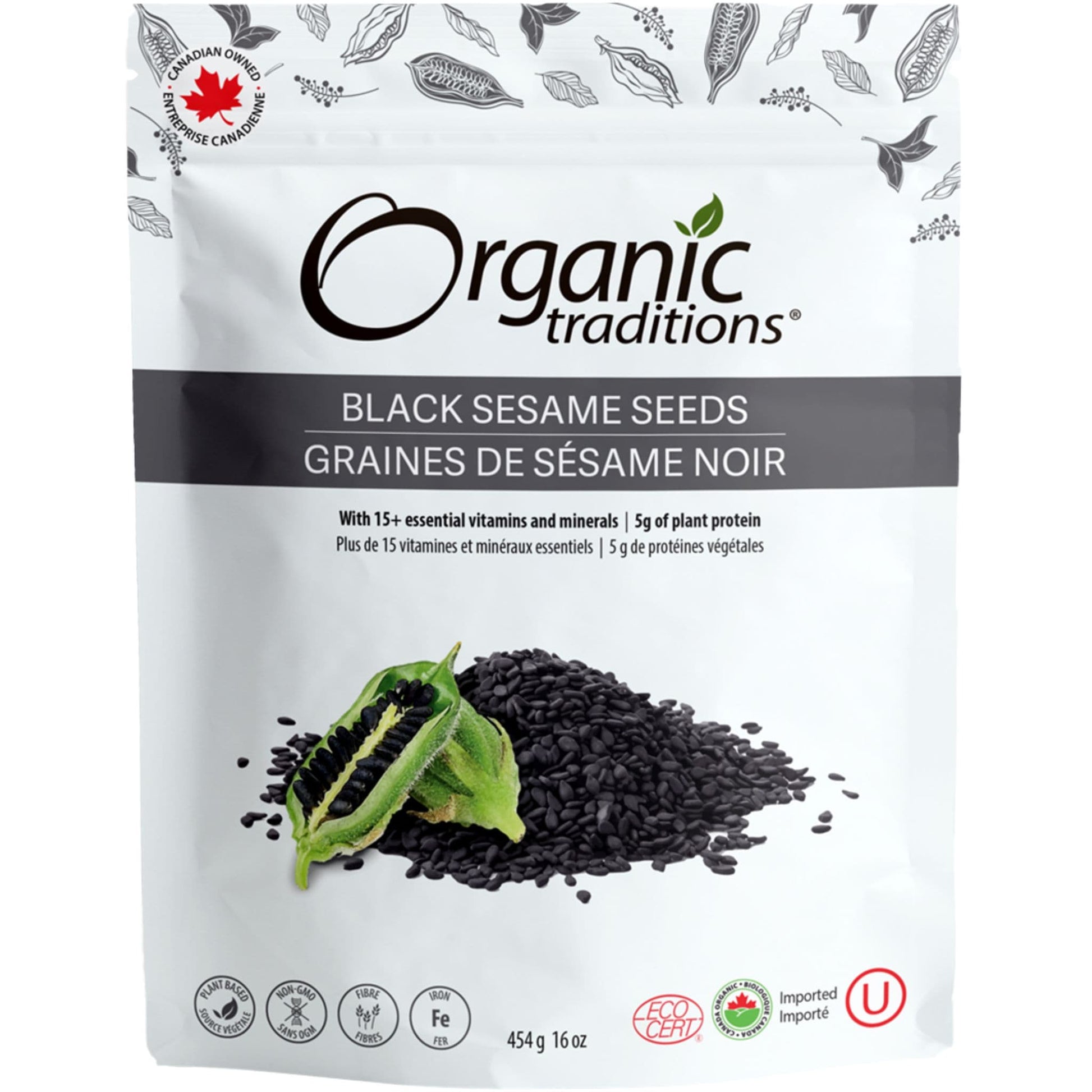 454g | Organic Traditions Black Sesame Seeds 16oz