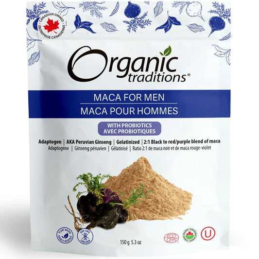 150g | Organic Traditions Maca For Men With Probiotics 5.3oz