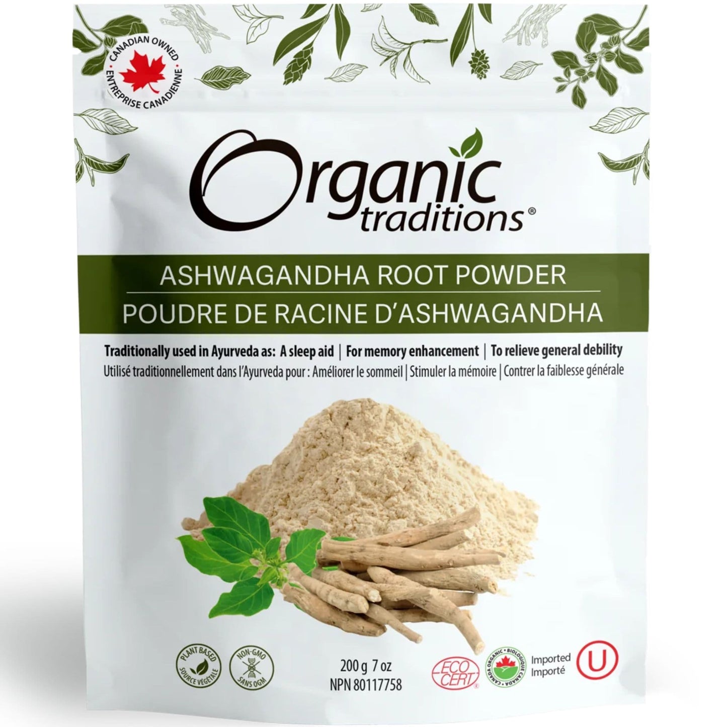 200g | Organic Traditions Ashwagandha Root Powder 7oz