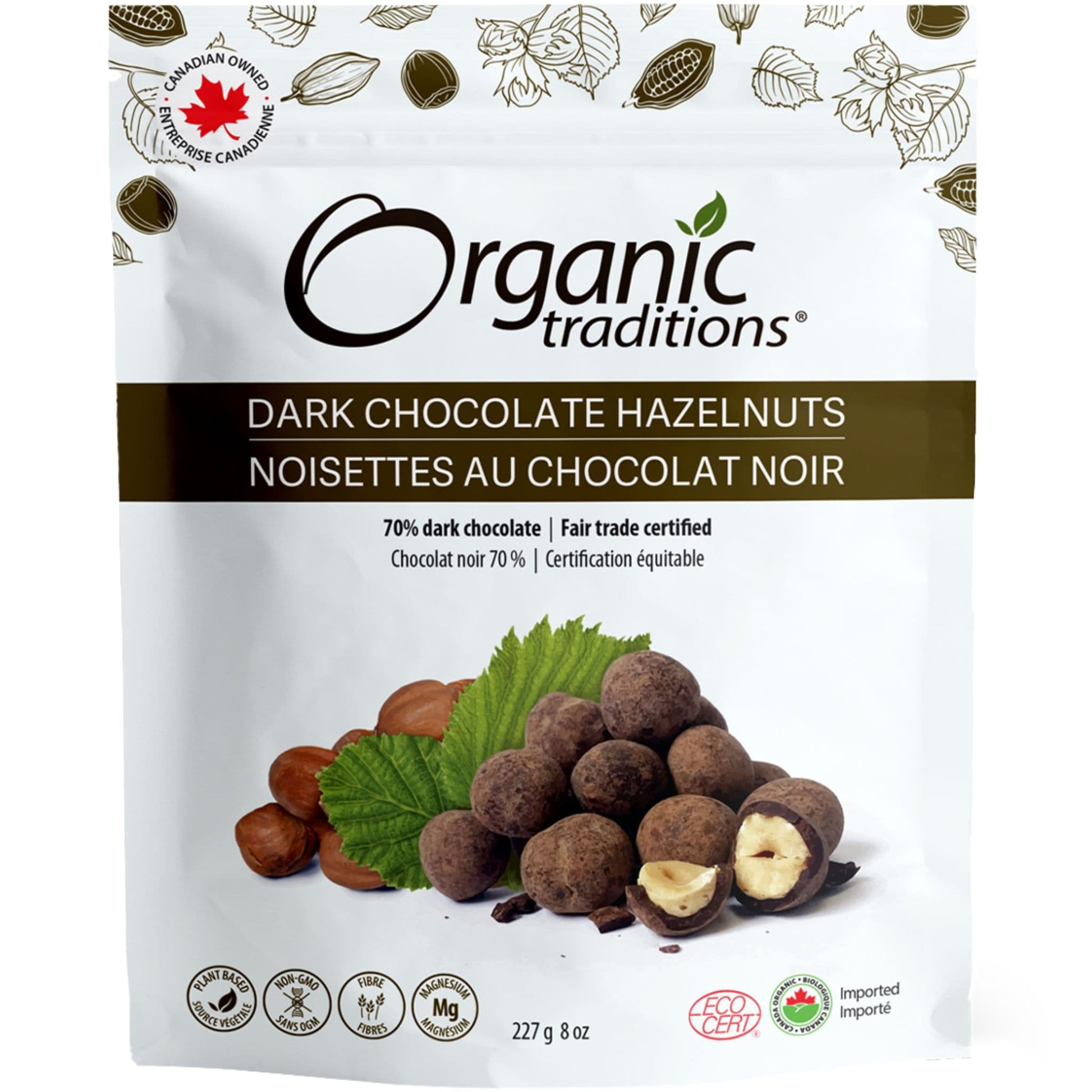 227g | Organic Traditions Dark Chocolate Hazelnuts 8oz