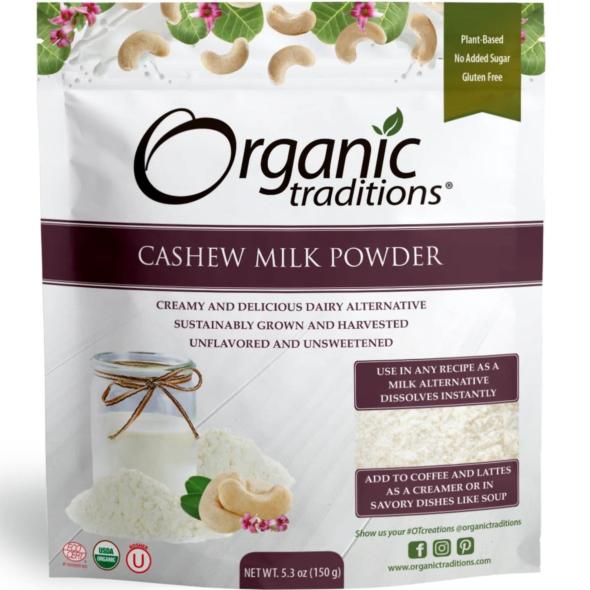 150g | Organic Traditions Cashew Milk Powder 5.3oz