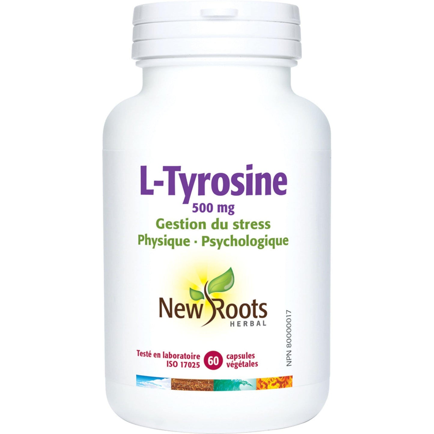 60 Vegetable Capsules | New Roots Herbal L-Tyrosine 500mg French Bottle