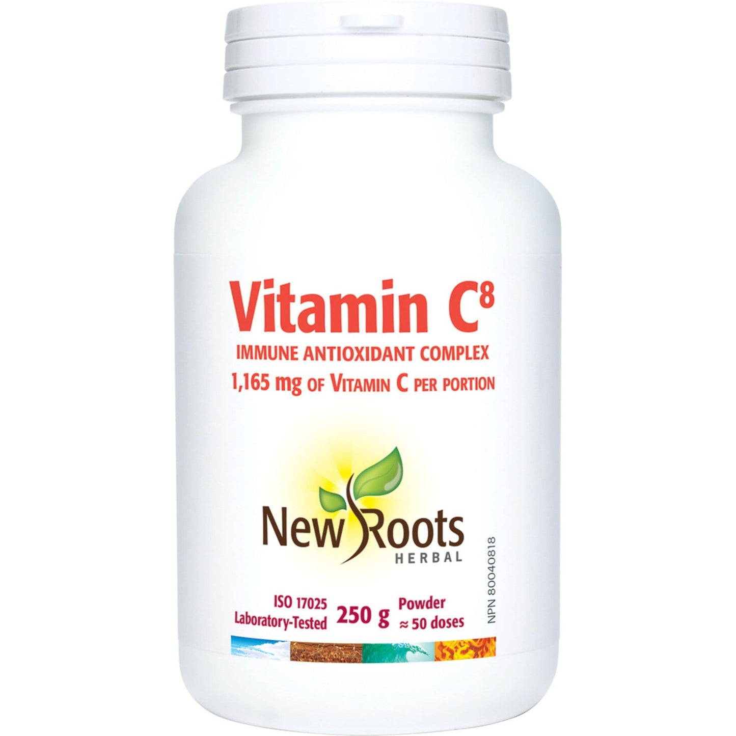 Natural Orange 250g | New Roots Herbal Vitamin C8 Immune Antioxidant Complex Powder 50 Doses // natural orange flavour