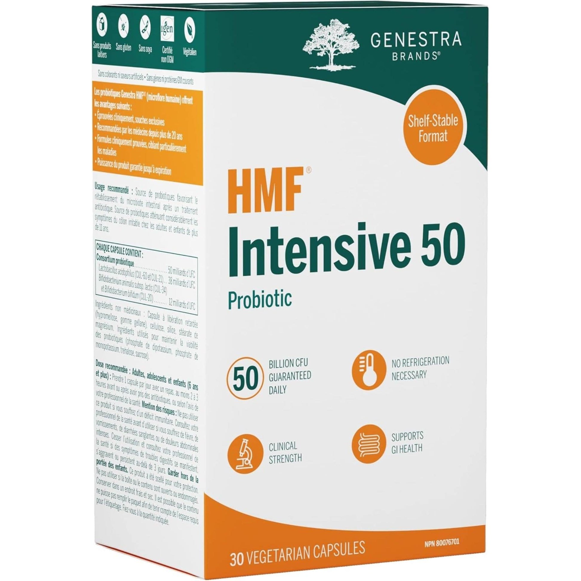 30 Vegetarian Capsules | Genestra Brands HMF Intensive 50 Probiotic