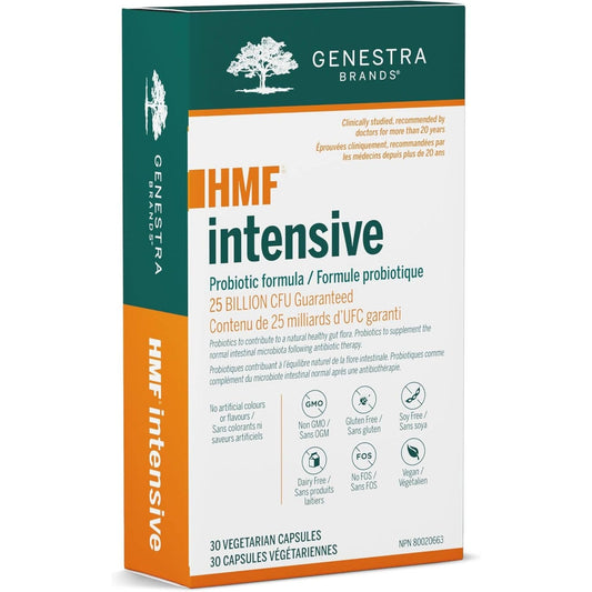 30 Vegetarian Capsules | Genestra Brands HMF Intensive Probiotic Formula 25 Billion CFU