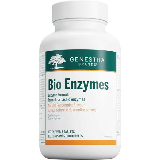 Natural Peppermint Flavour, 100 Chewable Tablets | Genestra Brands Bio Enzymes