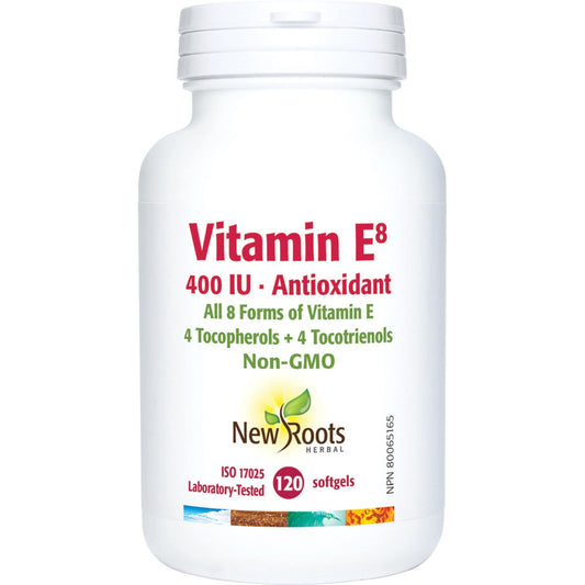 120 Softgels | New Roots Herbal Vitamin E8 400 IU Antioxidant 