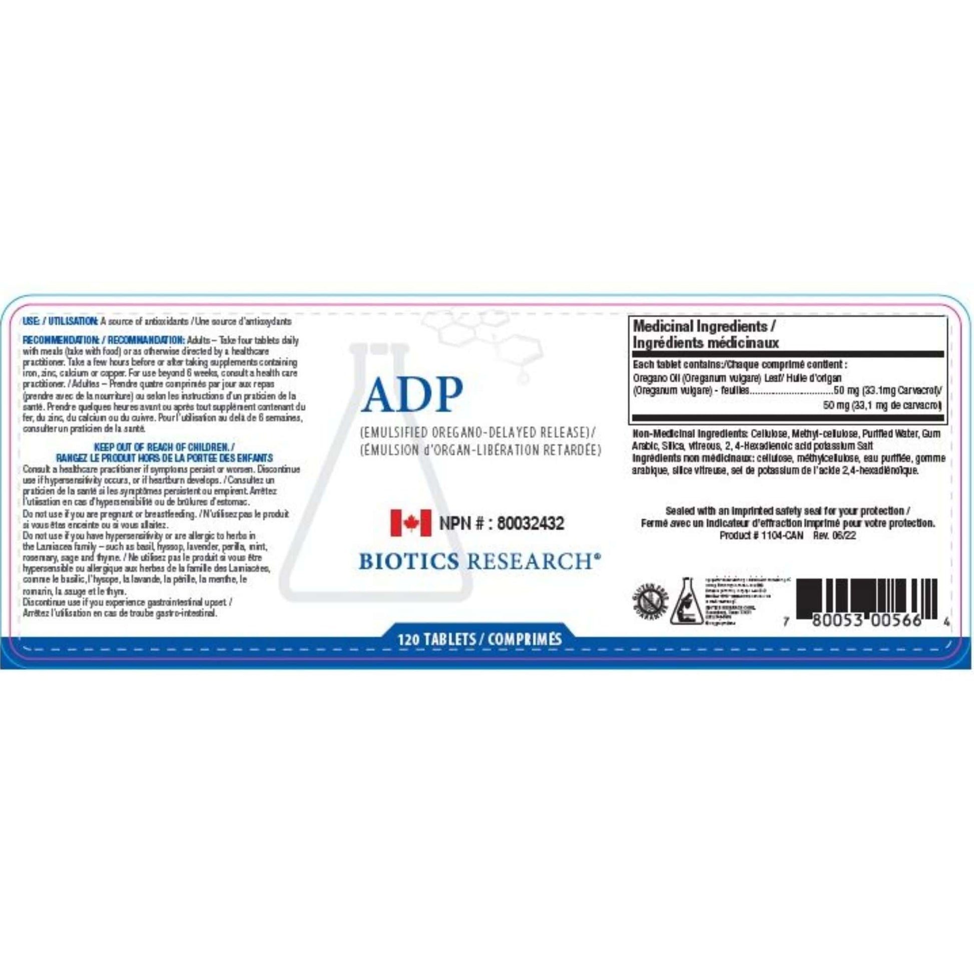 120 Tablets | Biotics Research ADP, Anti-Dysbiosis Product