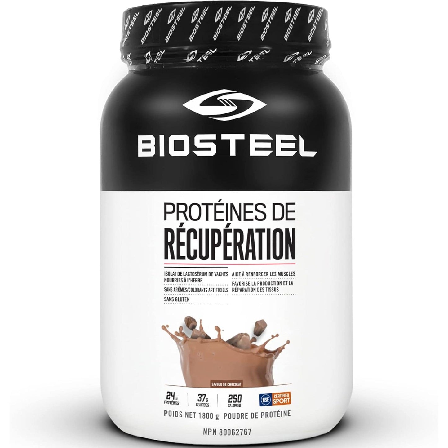 Chocolate 1800g | Biosteel Recovery Protein Powder // french bottle