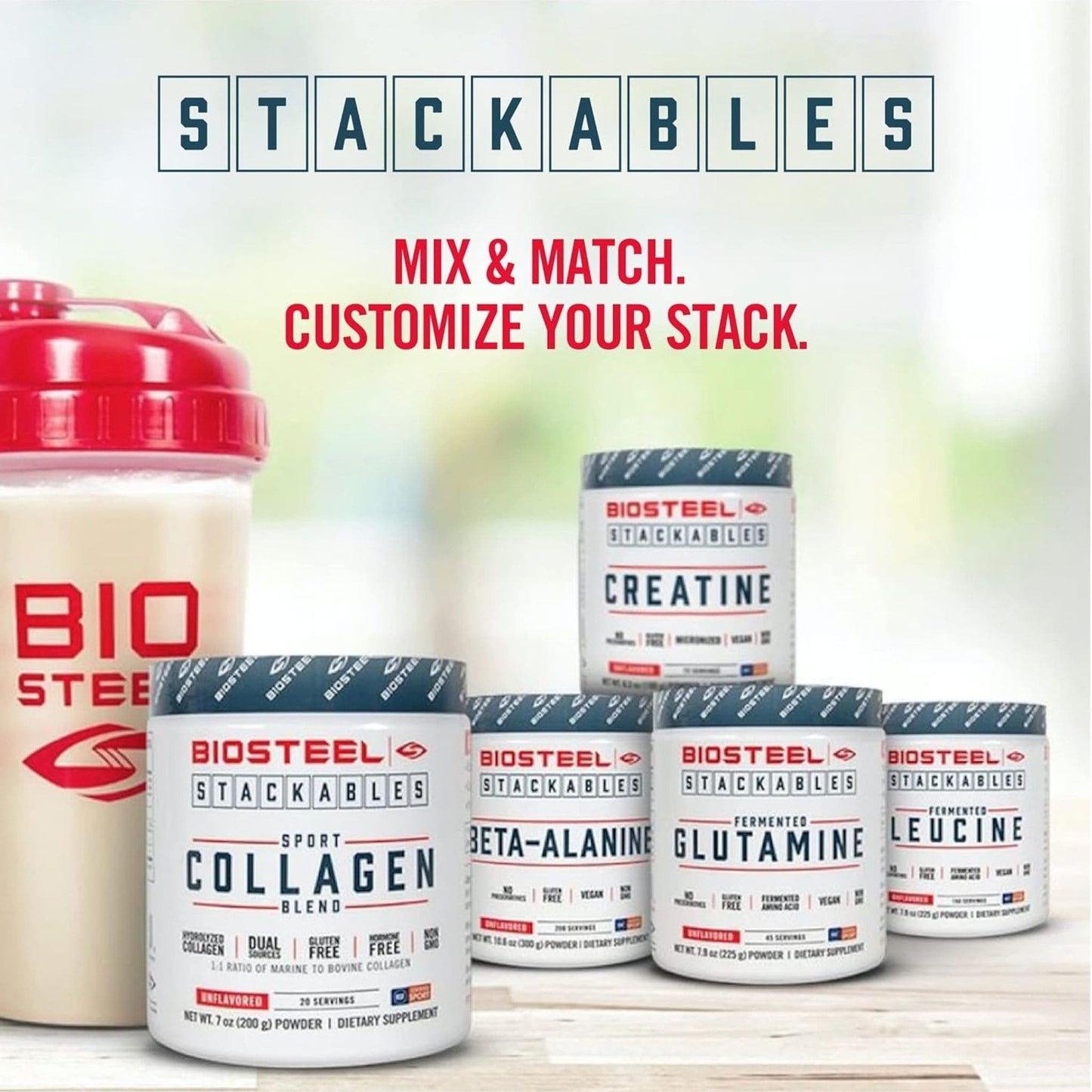 Unflavoured 225g | Biosteel Stackables Fermented Leucine Powder // Infographic