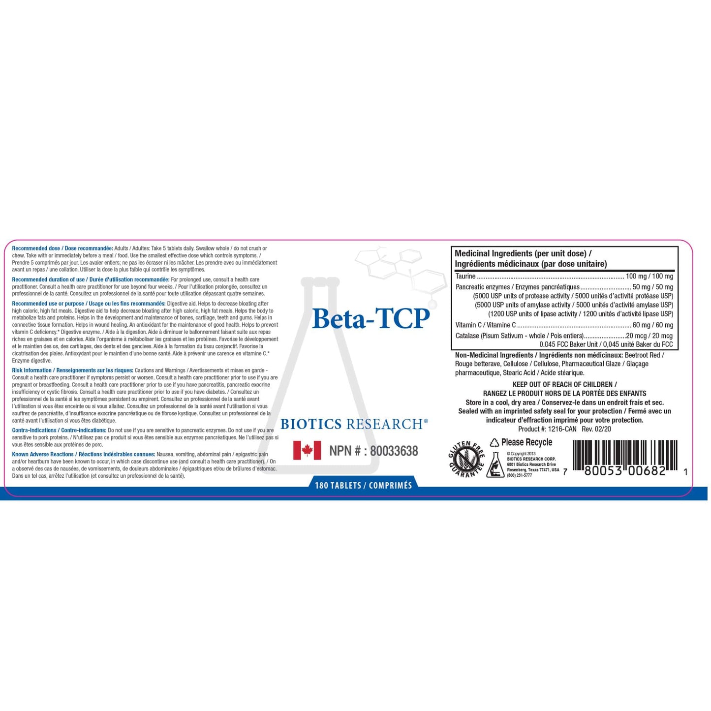 180 Tablets | Biotics Research Beta-TCP