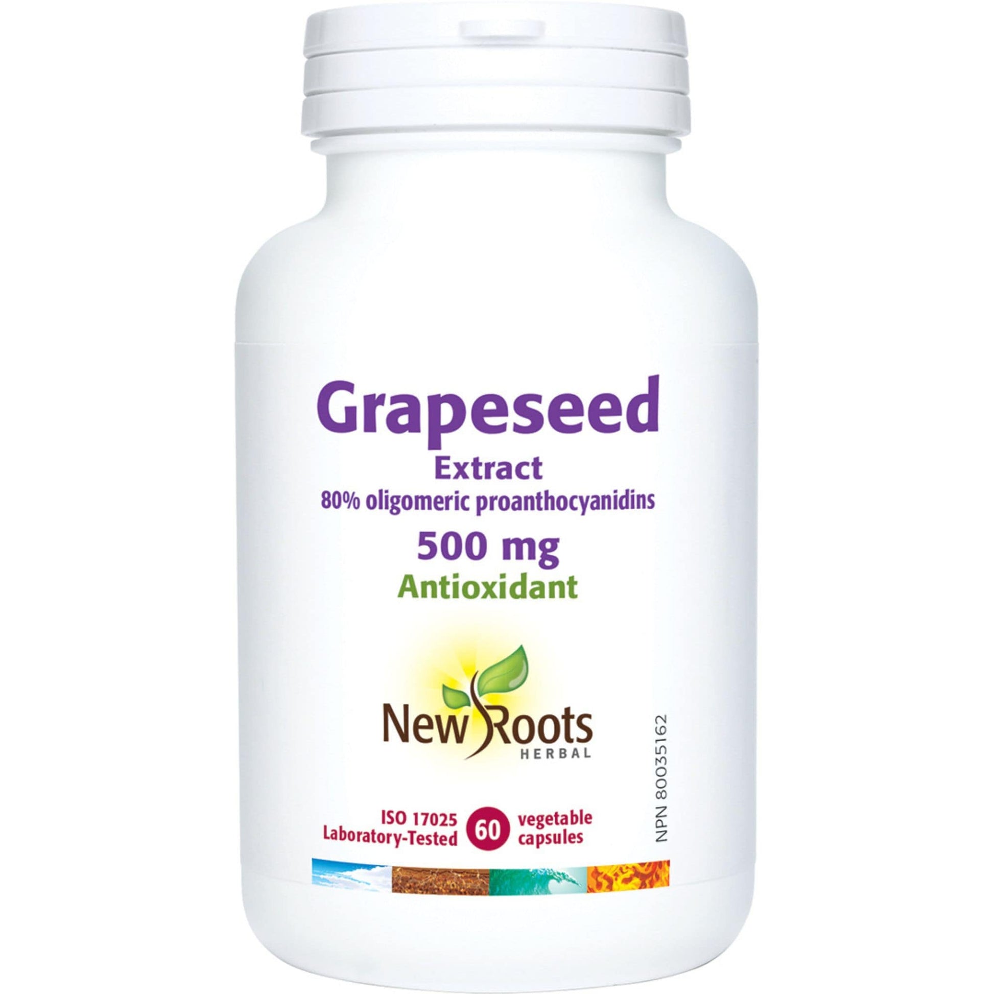 60 Vegetable Capsules | New Roots Herbal Grapeseed Extract 500mg