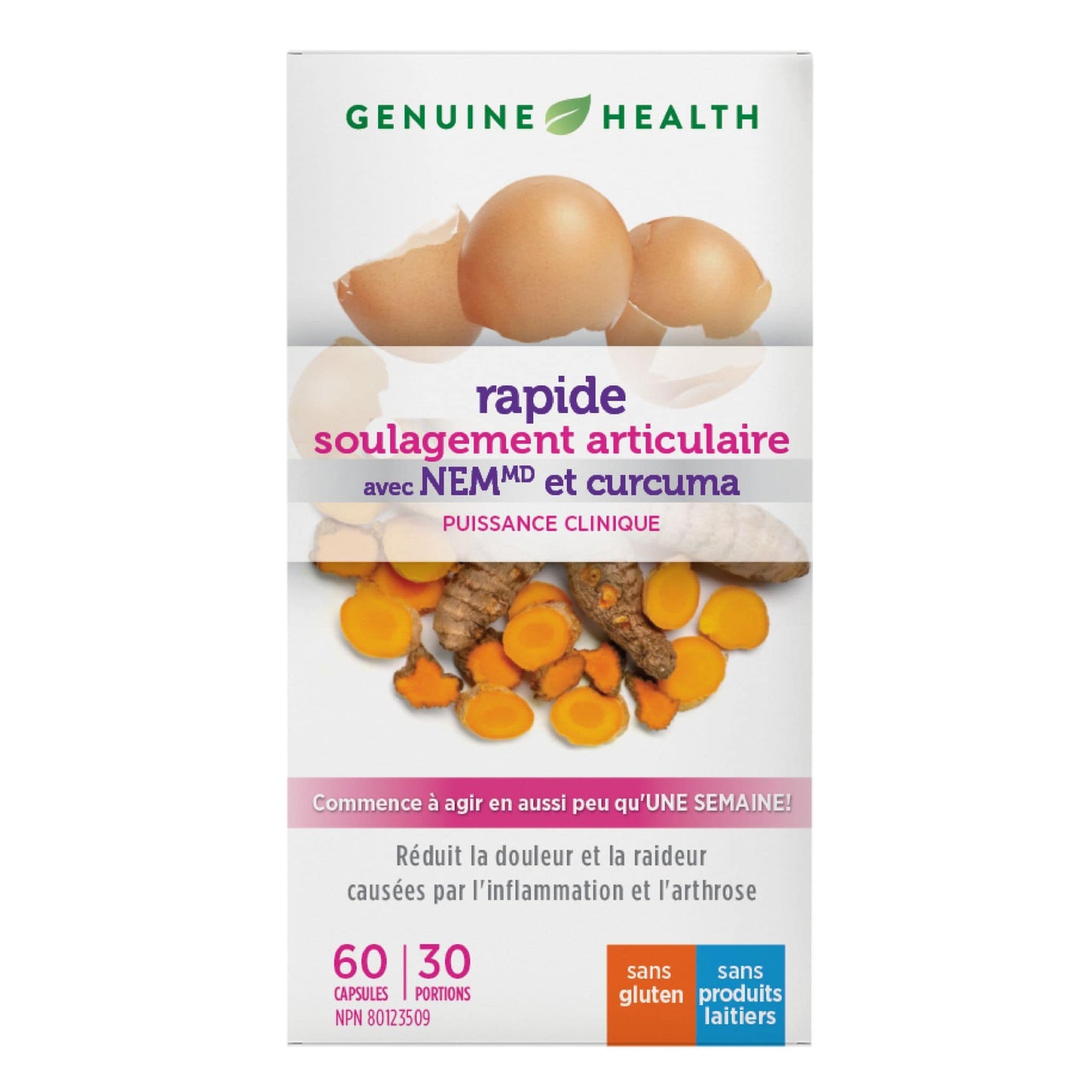 60 Vegetable Capsules | Genuine Health Fast Joint Care with NEM and Turmeric