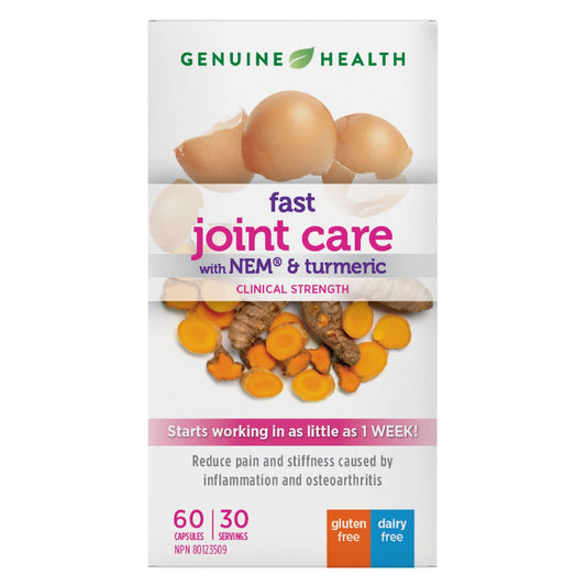 60 Vegetable Capsules | Genuine Health Fast Joint Care with NEM and Turmeric