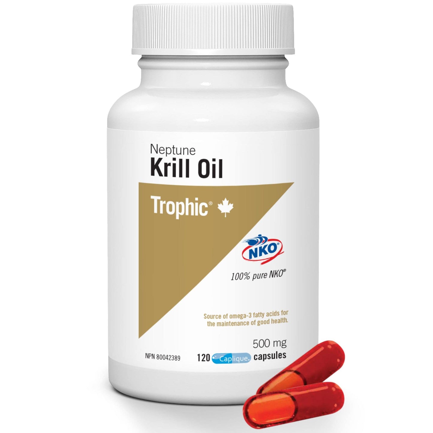 120 Capsules | Trophic Neptune krill Oil 500mg 100% pure NKO