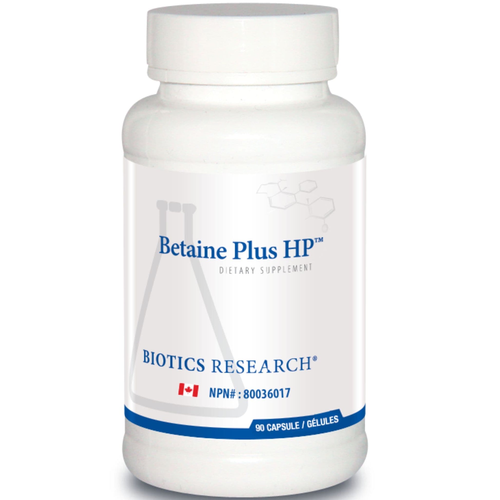 90 Capsules | Biotics Research Betaine Plus HP