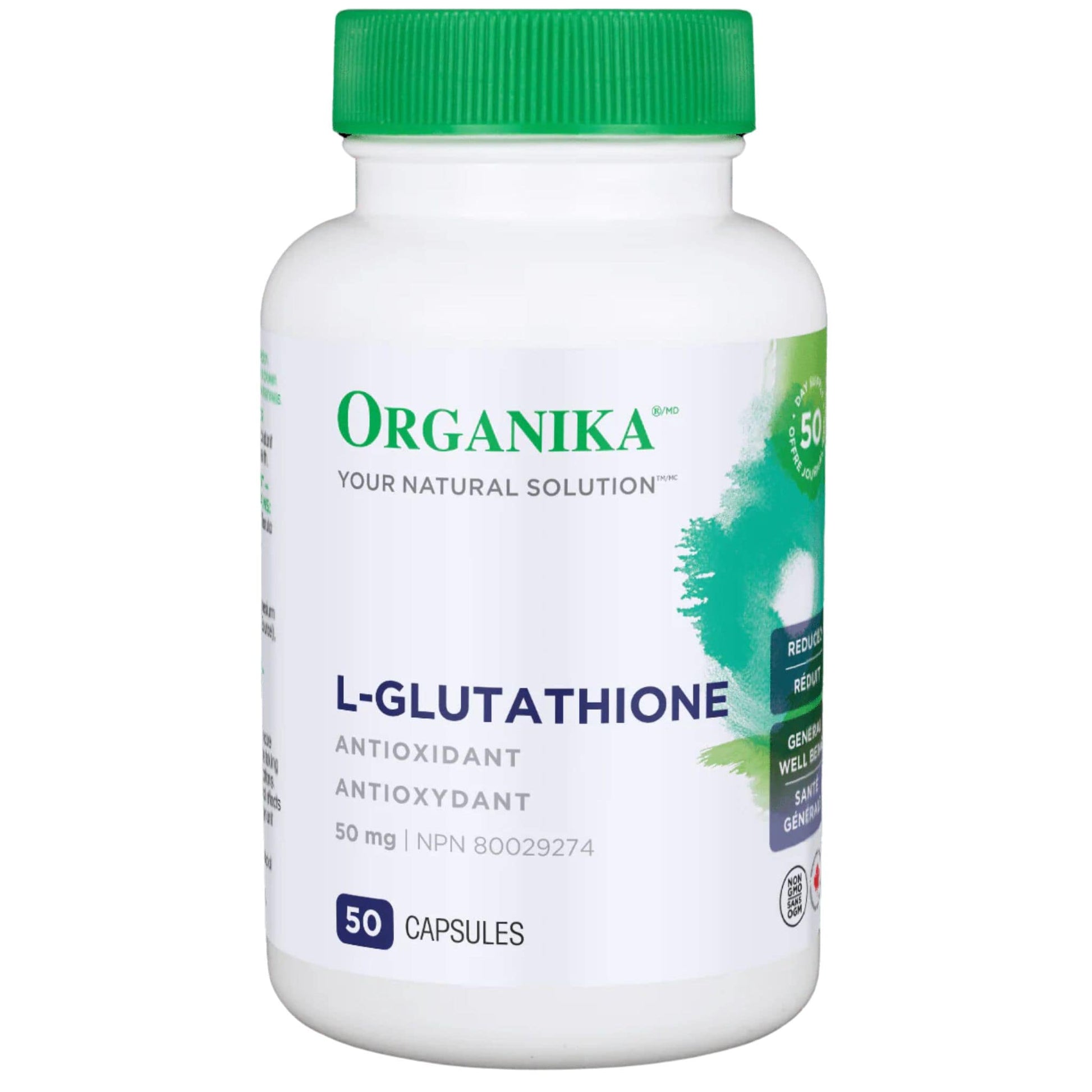 50 Capsules | Organika L-Glutathione 