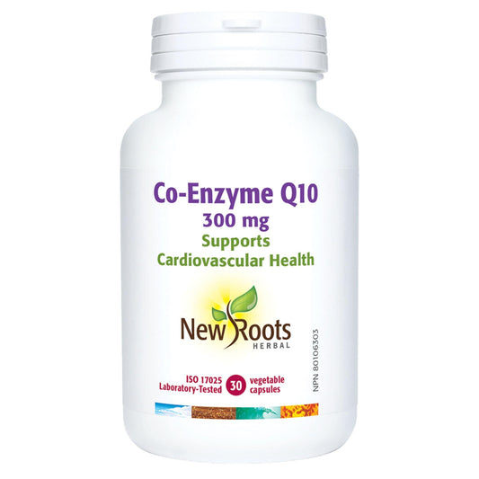 New Roots Co-Enzyme Q10 300mg, Supports Cardiovascular Health, 30 Vegetable Capsules