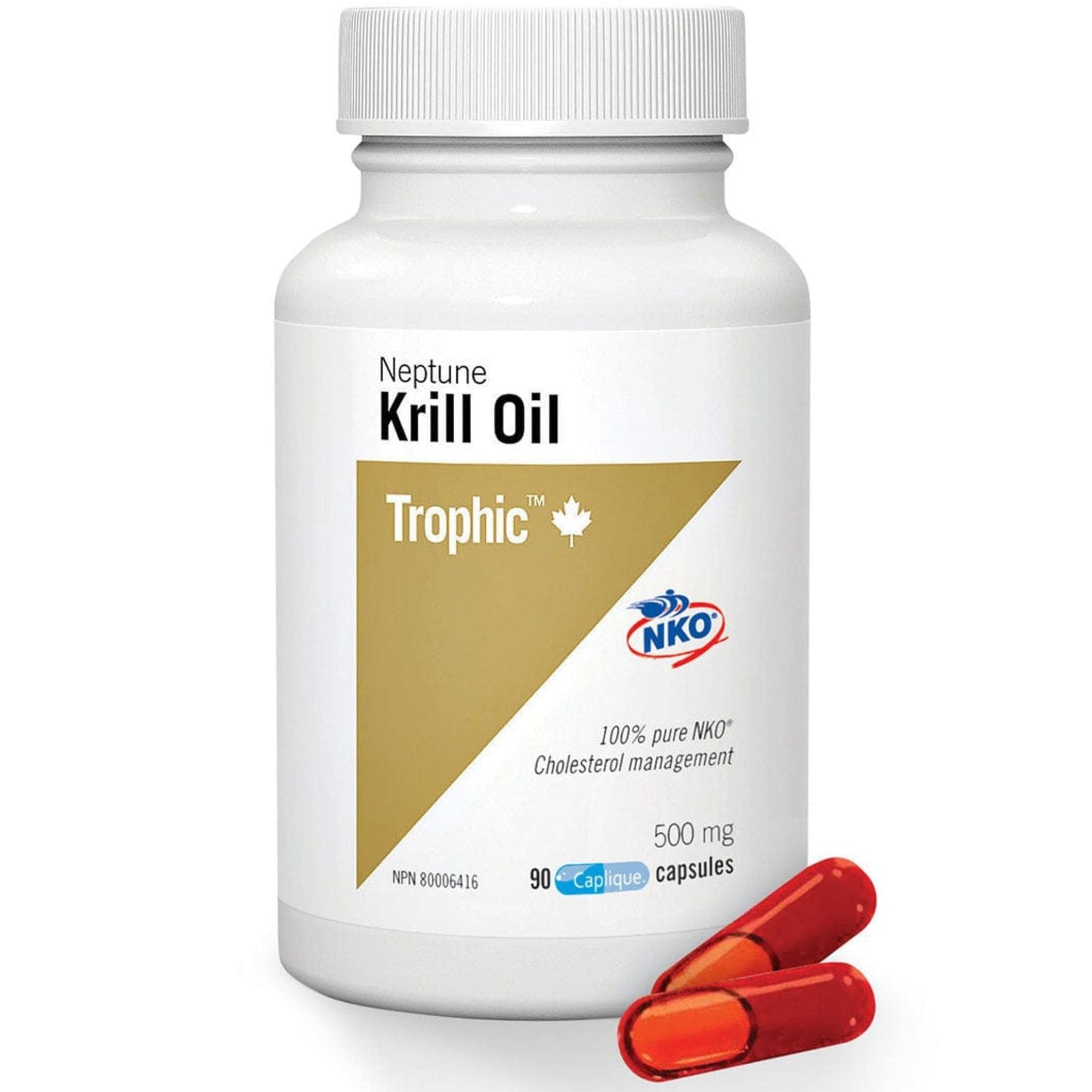 90 Capsules | Trophic Neptune krill Oil 500mg 100% pure NKO