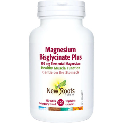 120 Vegetable Capsules | New Roots Herbal Magnesium Bisglycinate Plus 150mg