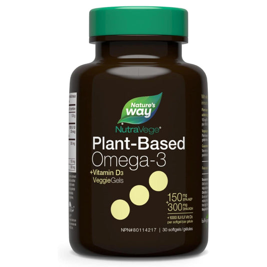 30 Softgels Fresh Mint | Nature's Way NutraVege Plant-Based Omega-3 + Vitamin D3