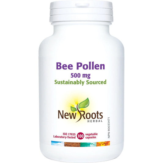 100 Vegetable Capsules | New Roots Herbal Bee Pollen 500mg