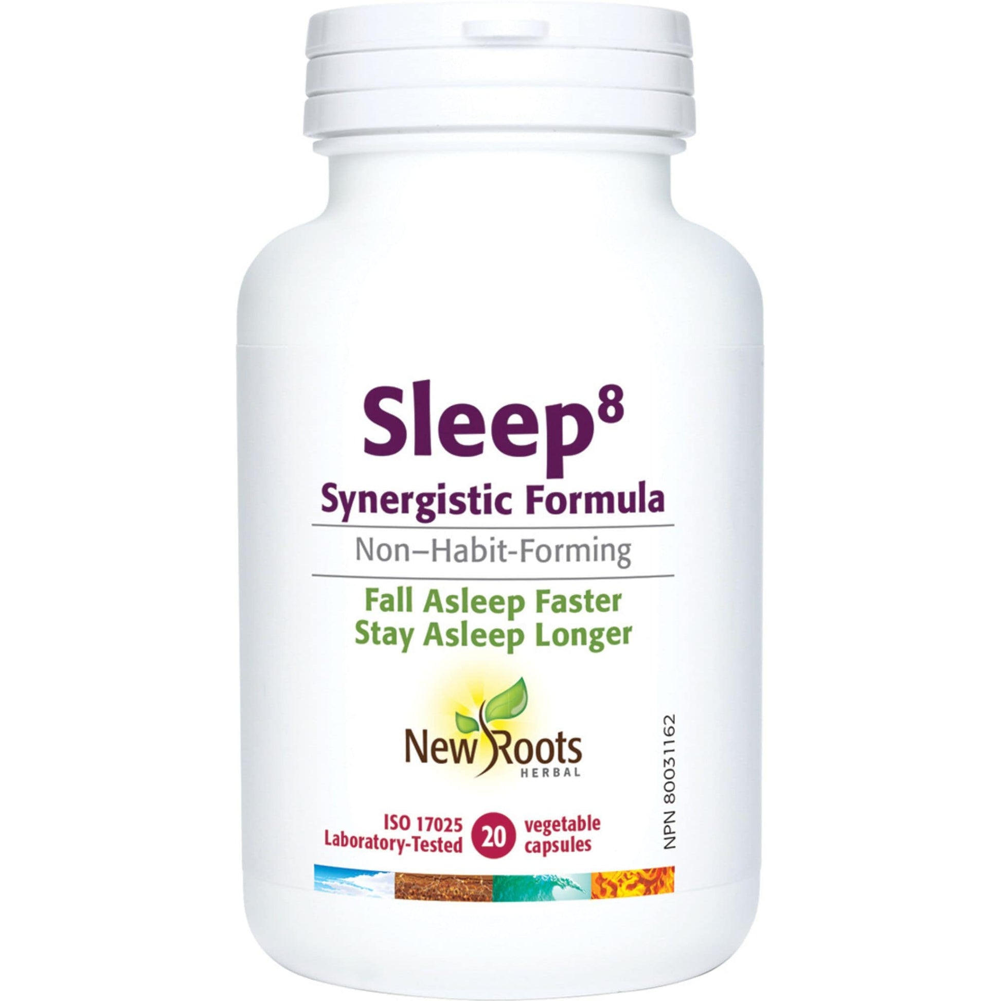 20 Vegetable Capsules | New Roots Herbal Sleep 8 Synergistic Formula