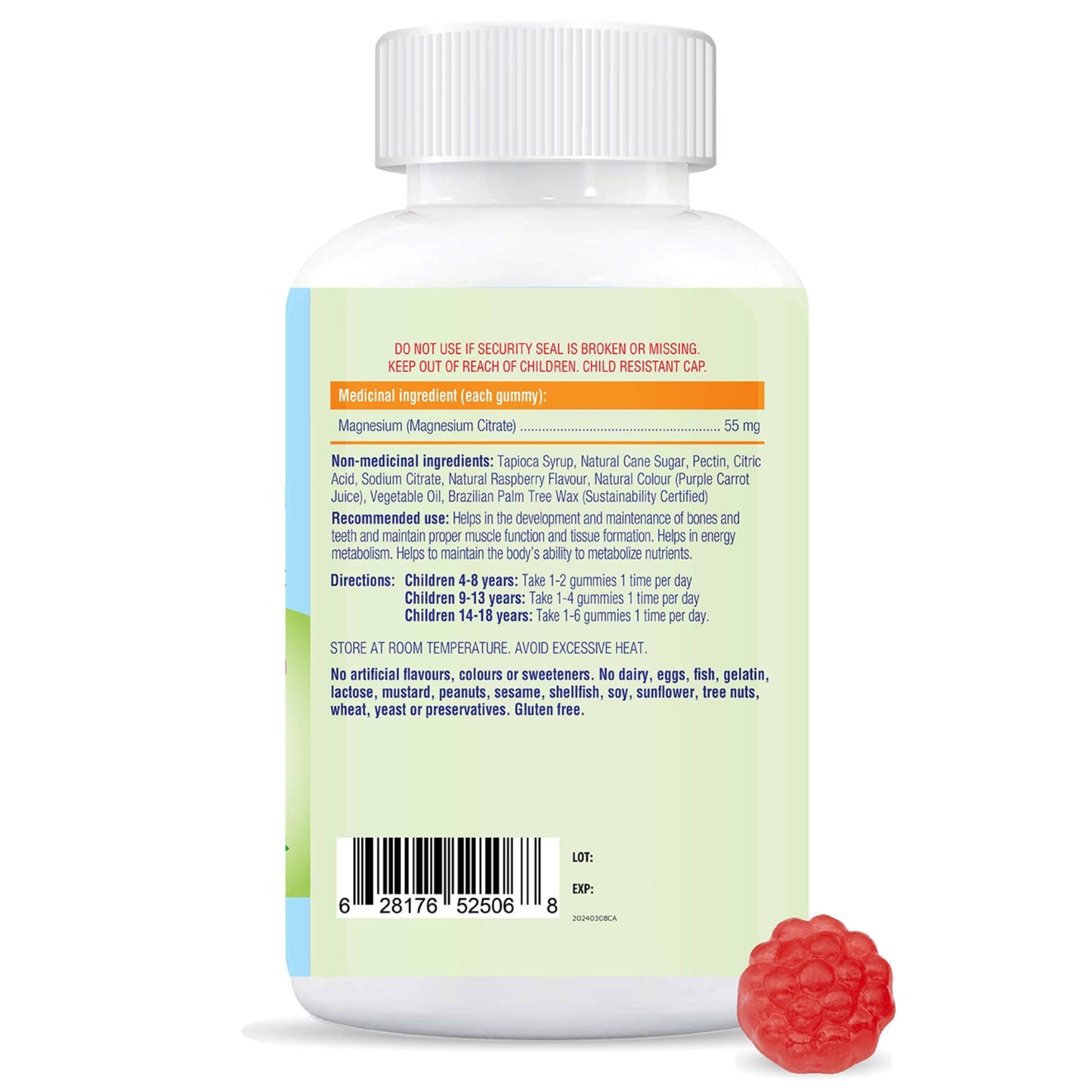 80 Gummies Raspberry | Allkidz Naturals Magnesium Gummies