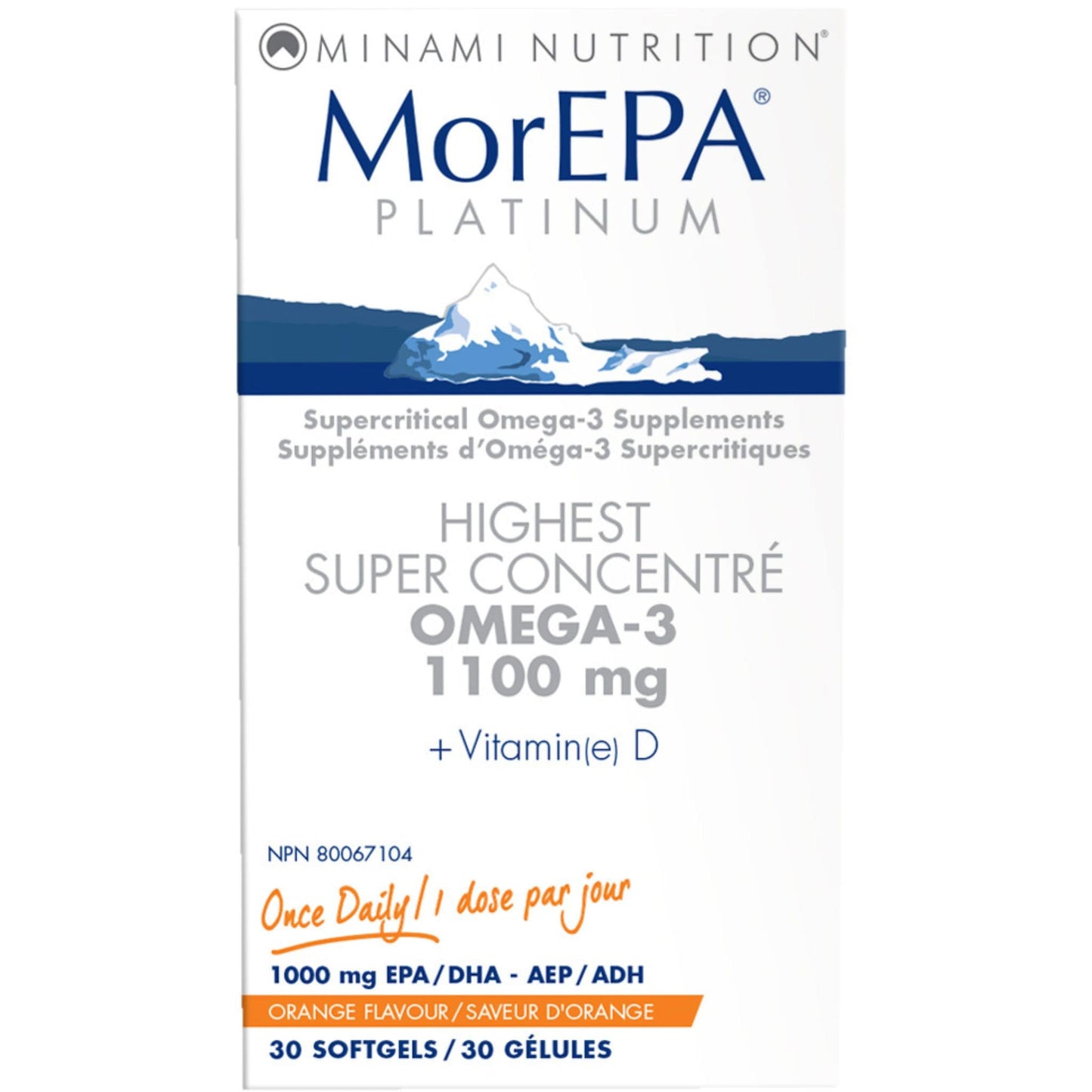 Natural Orange 30 Softgels | Minami Nutrition MorEPA Platinum // Natural Orange flavour 