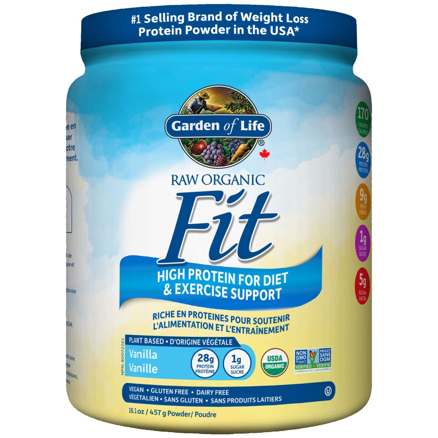 Vanilla 457g | Garden of Life Raw Organic Fit Protein Powder 457g // vanilla flavour