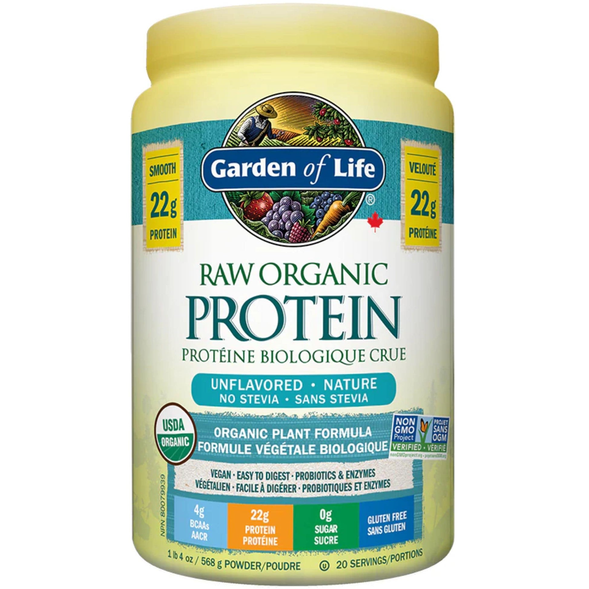 Unflavoured, 568g | Garden of Life Raw Organic Protein Powder